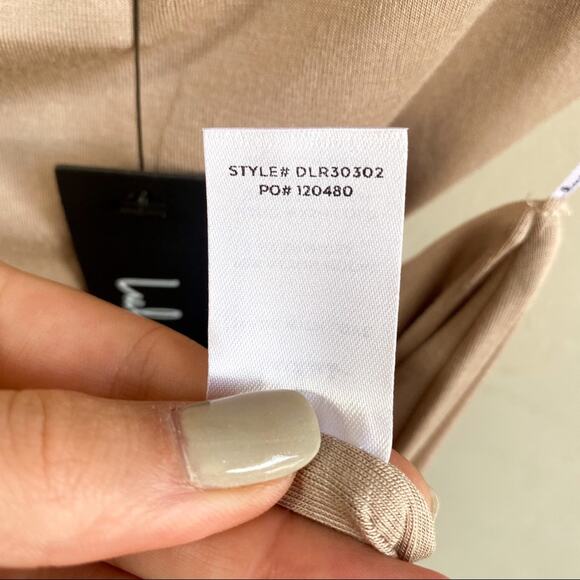 NWT Lulus Hot Take Taupe Asymmetrical Cutout Midi Dress - Picture 10 of 10